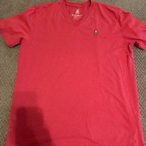 Psycho Bunny V-Neck T-Shirt Red L